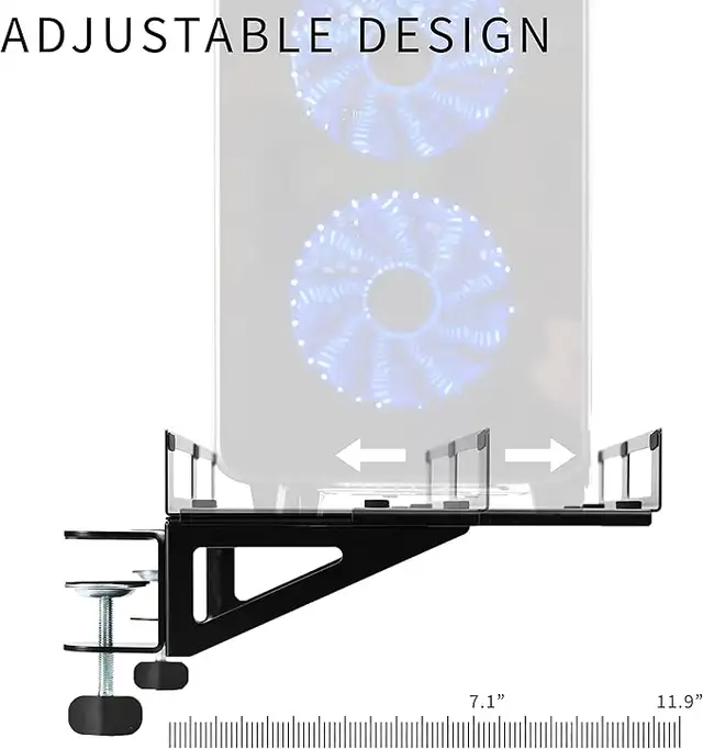 Clamp-on Adjustable Desk side Gaming PC Holder in Desks in Burnaby/New Westminster - Image 5