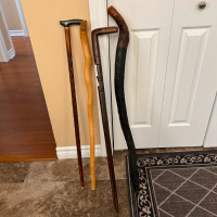 4 Vintage Walking Sticks