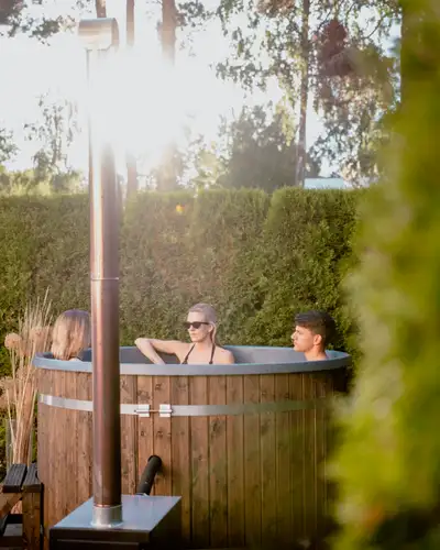 Imported directly from Europe these wood fired hot tubs are high quality insulated units capable for...