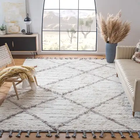NEW Safavieh Wool Ivory Grey 6x9 Area Rug in Rugs, Carpets & Runners in Markham / York Region - Image 2