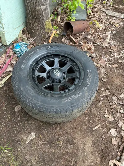 Selling a set of 18 inch xd rims and tires off 8 bolt dodge will fit Chevy as well two tires are dec...