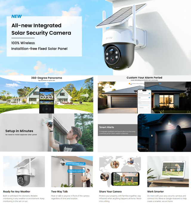 AOSU WIFI Battery IP PT Camera (Retail Store) Security Systems