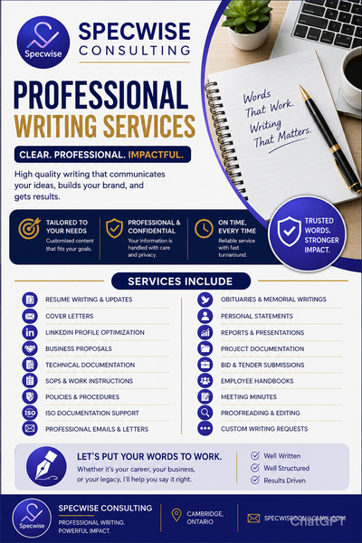 Professional Writing Services, View more