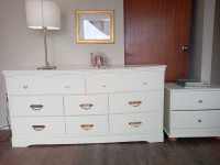 Solid wood white cream dresser with nightstand/free delivery!