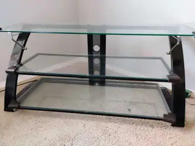 Glass metal entertainment stand, View more