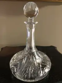 Large Crystal Decanter Elise Pattern Made in Slovakia