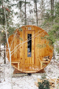 8' Deluxe Cedar Barrel Sauna