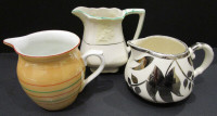 TRIO OF VINTAGE SMALL CREAM JUGS, NO CHIPS/CRACKS