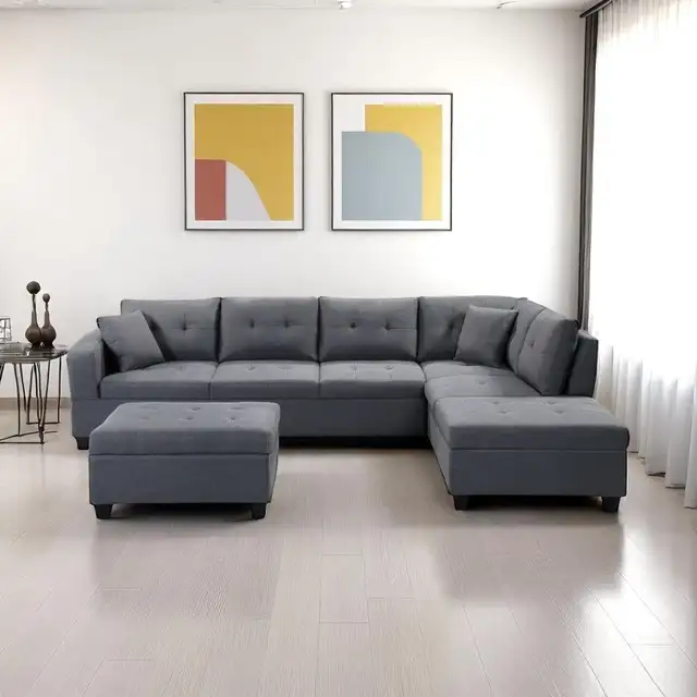 New Sectional Sofa Set with Storage Ottoman Grand Sale in Couches & Futons in Kingston - Image 2