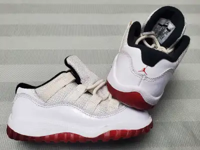 toddler air jordan 11 low white varsity red sz 7C, View more