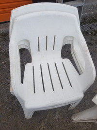 white plastic garden lawn chair