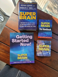 Box set Super Brain Deepak Chopra Hardcover, workbooks, 7 DVD