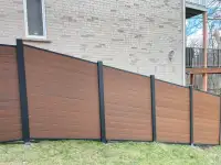 Lava-Colored Composite Fence With Professional Installation