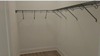 Wire shelving for walk-in closet