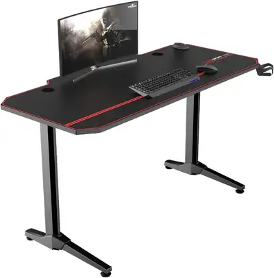 - Large Surface: 55.1"*25.5"*29.5(H) - Bear up to 330lbs: Sturdy desk made of steel and ABS, no wobb...