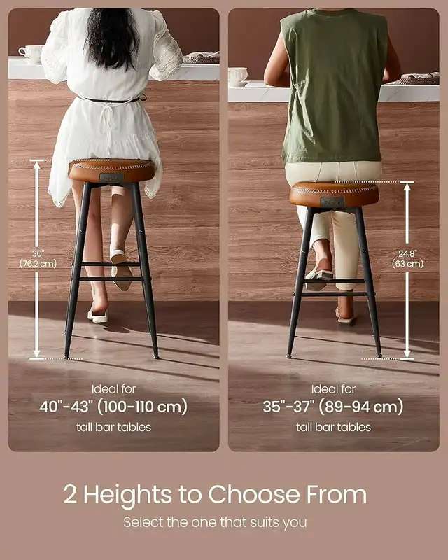 Kitchen Counter Stools, Breakfast Stools, Synthetic Leather with in Chairs & Recliners in Markham / York Region - Image 4