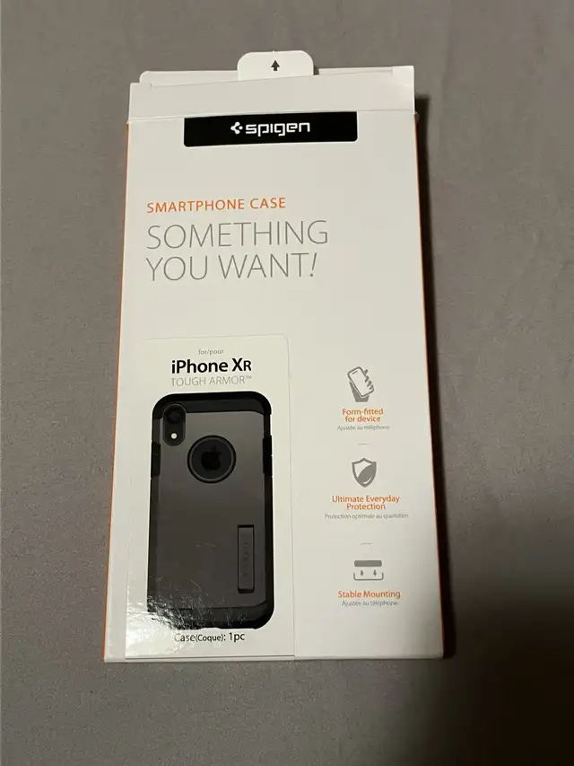 Spigen iPhone XR case with box - gently used in Cell Phone Accessories in Kingston - Image 5