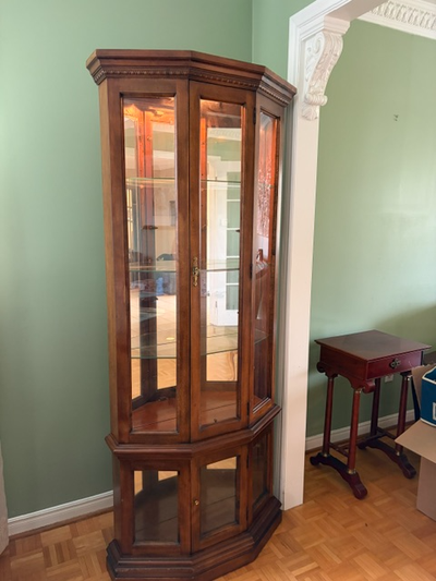 Solid Wood Lit Curio Display Cabinet, View more