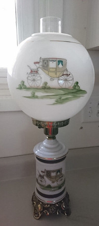 Vintage Milk Glass Coach/ Carriage Lamp