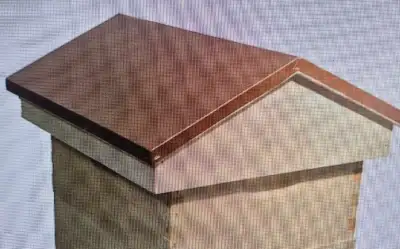 Weathered copper hive top, durable white pine. Set of 8 or inquire.