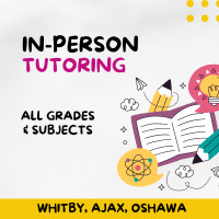 In-Person Tutoring & Homwork Help - All Grades & Subjects - 30/h