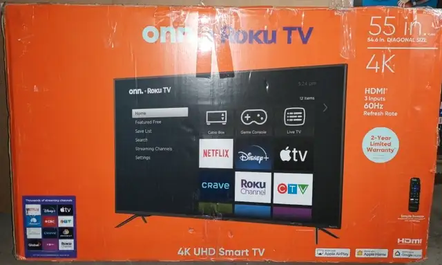 ONN Roku 55" smart TV for sale in TVs in Mississauga / Peel Region - Image 2