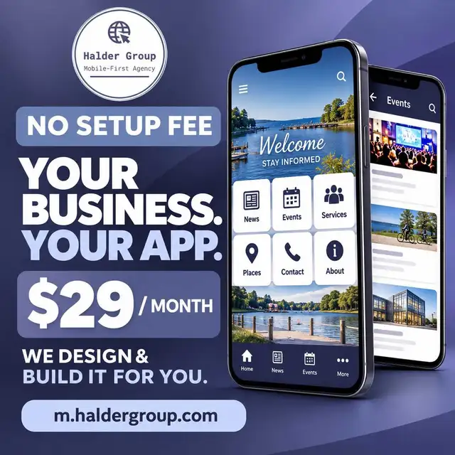 Business Mobile App – No Setup Fee – $29/Month