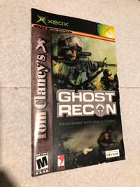 Xbox Ghost Recon Manuel book with empty case