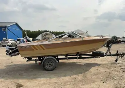 Looking to sell my 1981 18ft boat. Powered by a 200hp evinrude 2 stroke. This thing is a power house...
