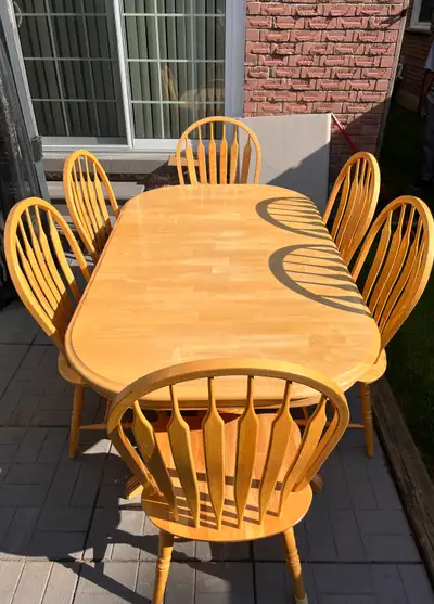 Maple Wood Kitchen Table Set (extendable), View more