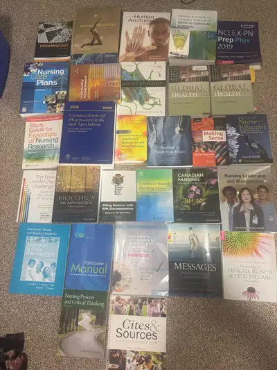 I'm selling a lot of nursing textbooks that are in like-new condition, covering a wide range of topi...