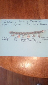 Vintage Sterling Silver 6 Charm Bracelet