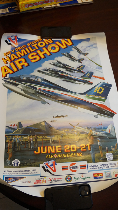 Selling a Big V Drug Stores Hamilton Air Show Poster in NEW condition. Poster is 20" x 27". Selling...