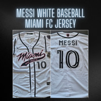 Lionel Messi White Miami FC Baseball Jersey M&L