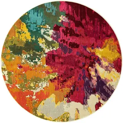 NEW Unique Loom Multi 245X245cm Estrella Round Rug, View more