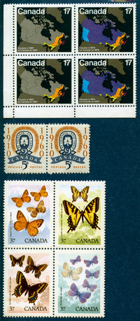 Canada Error Stamps Evolution of, Girl Guides, Butterflies