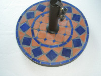 Pied de parasol en céramique et béton,neuf,8 choix de motif,20kg