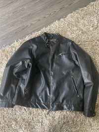 Faux leather motorcycle jacket