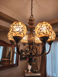 Classic Round 5 Bulb Chandelier Light 