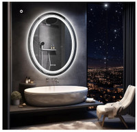 Wisfor LED Lighted Bathroom Mirror 24x32 Inch Oval Vanity Mirror