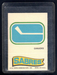 1974-75 Topps Team Cloth Stickers #22 Vancouver Canucks/Sabres