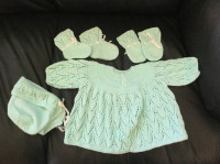 HAND MADE * Knitted Baby Set ** Four Pieces