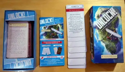 A replayable escape room, nothing is destroyed. Uses a great app. Note: The tutorial deck only has 7...