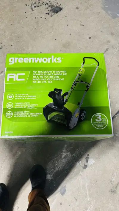 Greenworks 10 Amp 16-Inch Corded Snow Thrower, View more