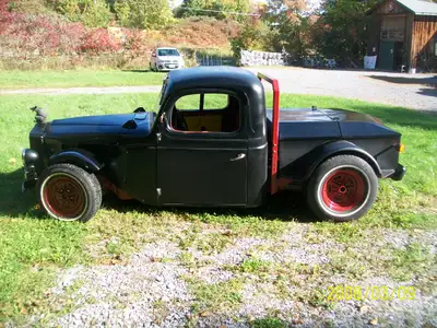 1947 Fargo Rat-Rod sits on modified GM A-body chassis with 283 V8 and turbo 350 trans. Runs well. It...