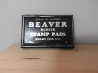 Vintage Beaver Rubber Stamp Pad Tin