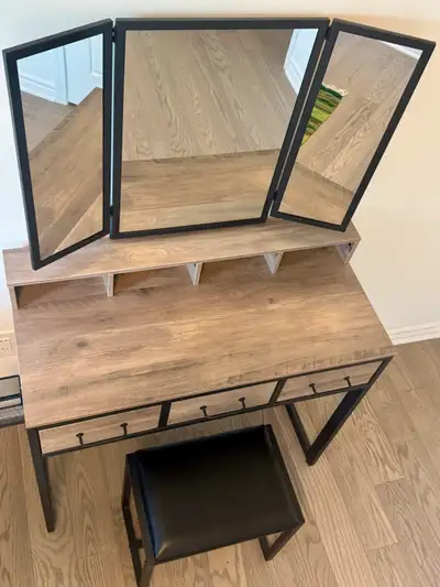Vanity With Adjustable Mirrors  , View more