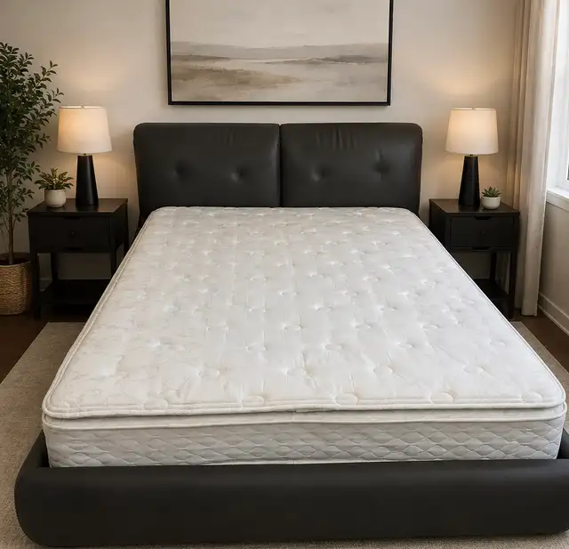 Queen Bed with Mattress- Comfortable & Stylish | Great Condition