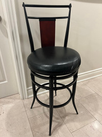 SOLD! Black leather swivel counter stools-Reduced again!