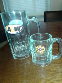 A & W ROOT BEER GLASS MUGS